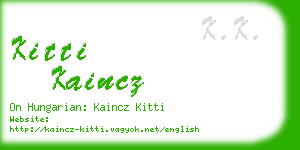 kitti kaincz business card